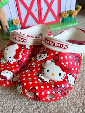 Hello Kitty Red White Polka Dot Slip-On Clogs